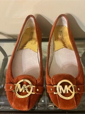Michael Kors Women's Suede Ballet Flats in Rust